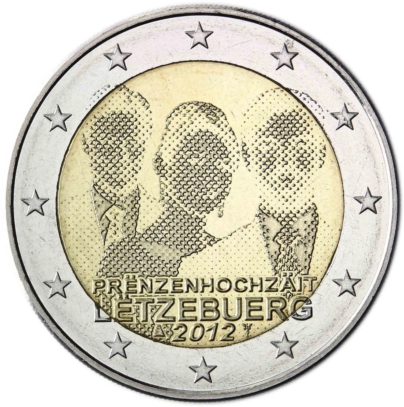 Lussemburgo 2012 Moneta Commemorativa Grand Duke Guillaume E Si Difiney Sposato 2 Euro Unc