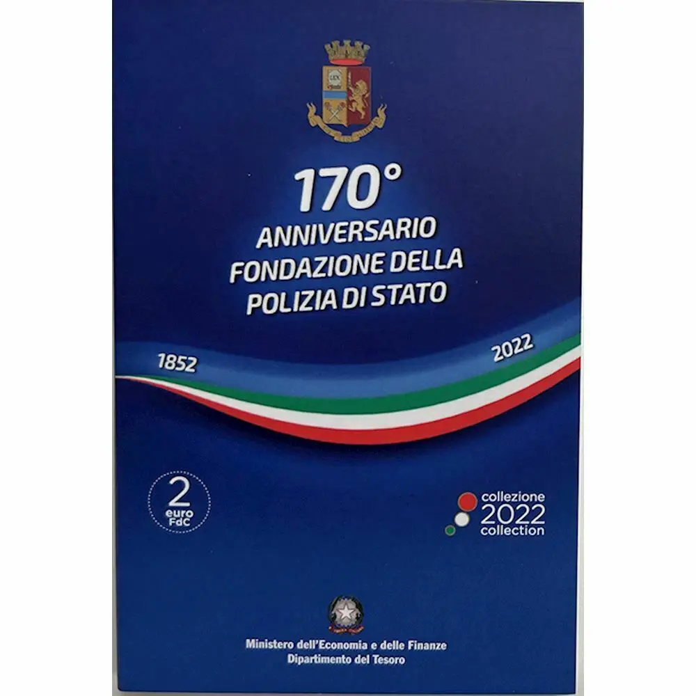 Italia 2022 Moneta Commemorativa Polizia Nazionale 2 Euro