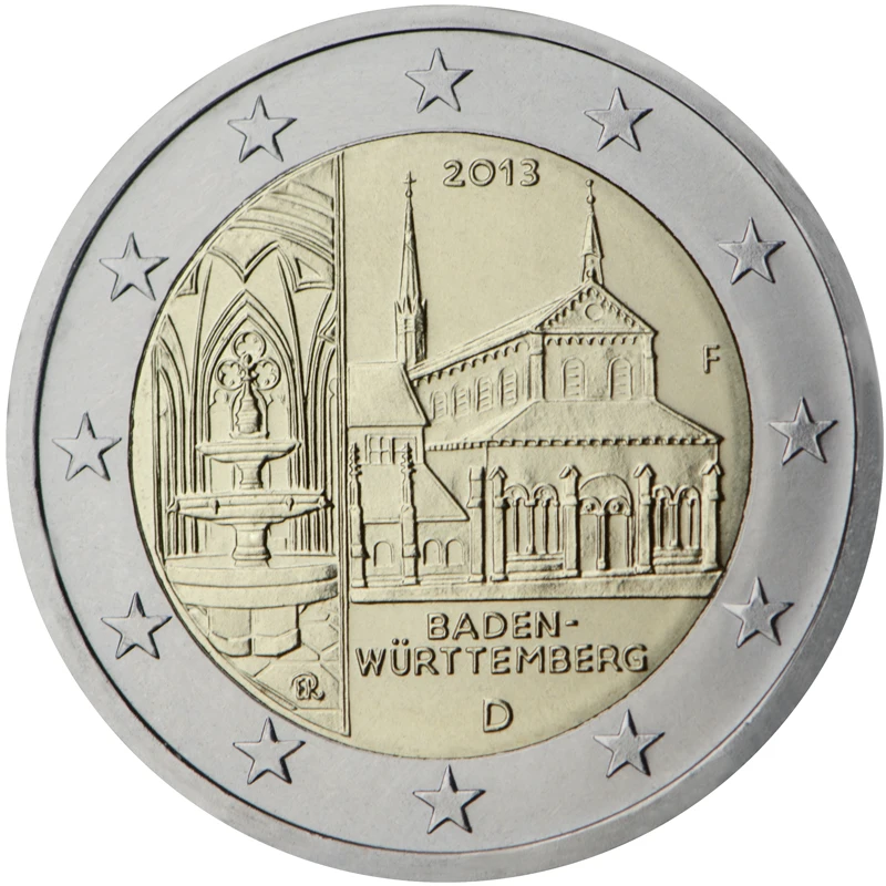 Germania 2013 Moneta Commemorativa Baden-Marland Murblon Abbey State Coin 2 Euro Unc Nuovo Di Zecca