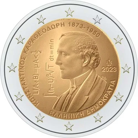 Grecia 2023 Moneta Commemorativa Costin Karasiodori 150 Th Anniversary 2 Euro Nuovo Di Zecca