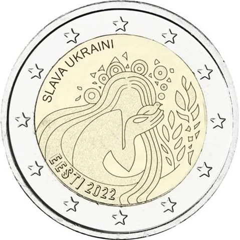 Estonia 2022 Moneta Commemorativa Glory 2 Euro Unc Nuovo Di Zecca