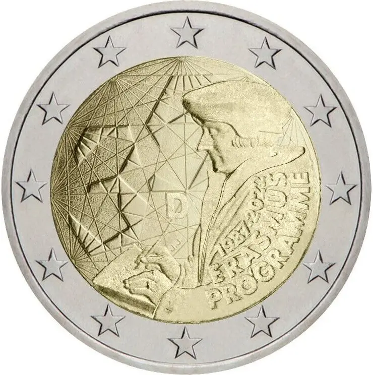 Germania 2022 Moneta Commemorativa Programma Internazionale 35 ° Anniversario 2 Euro Unc Nuovo Di Zecca