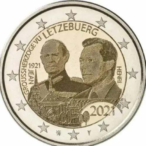 Lussemburgo 2021 Versione Film Moneta Commemorativa Let Grand Duke Compleanno Centennial 2 Euro Unc Nuovo Di Zecca