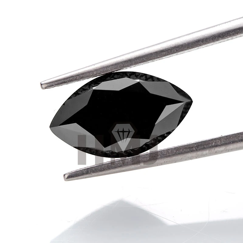 Pietra Moissanite Taglio Marquise Colore Nero Diamante Sciolto Coltivato In Laboratorio Con Pietre Preziose Certificato Gra All'Ingrosso