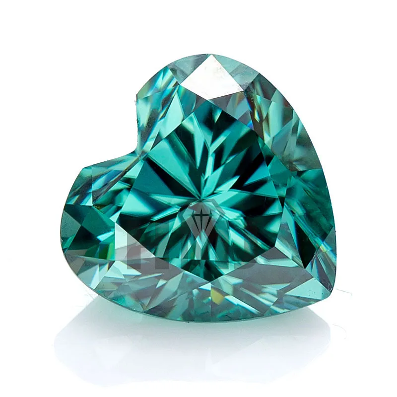 Hmj Green Moissanite Heart Cut 1Ct Diamond Gra Per Gioielli Impostazione Anelli In Argento Collana Pendente