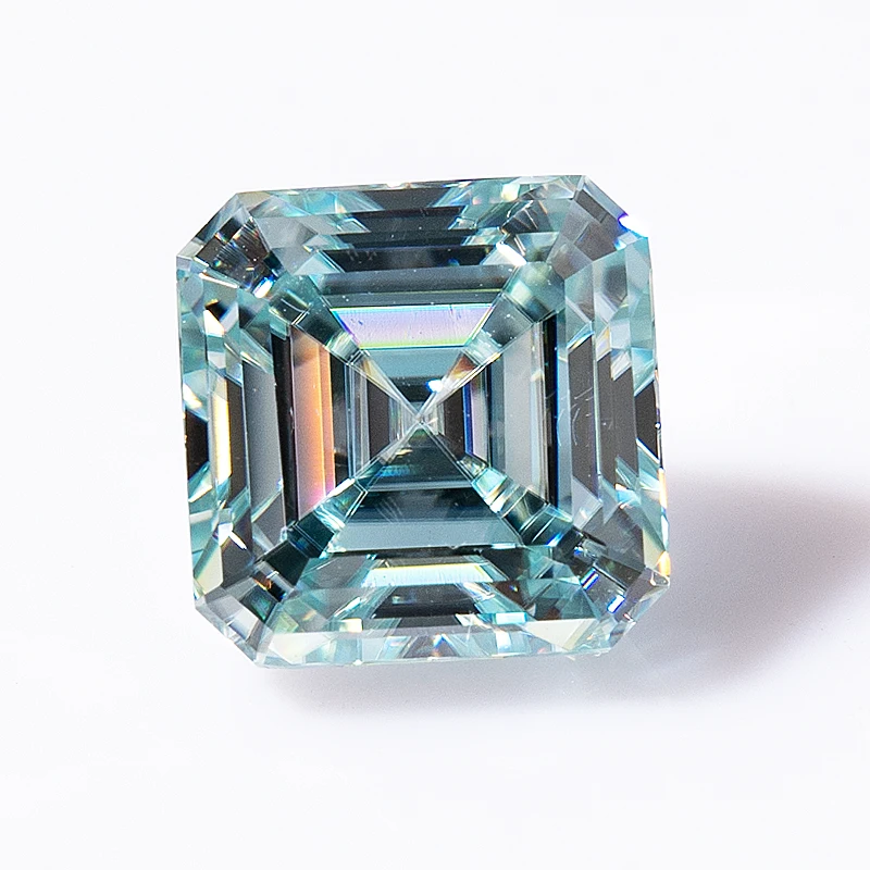 Moissanite Stone Asscher Cut Vvs1 Blue Color Loose Lab Grown Diamond Con Pietre Preziose Certificato Gra All'Ingrosso