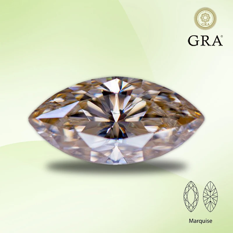 Moissanite Stone Tea Yellow Colore Primario Marquise Cut Gemstone Lab Creato Heat Diamond Per Gioielli Da Donna Con Certificato Gra