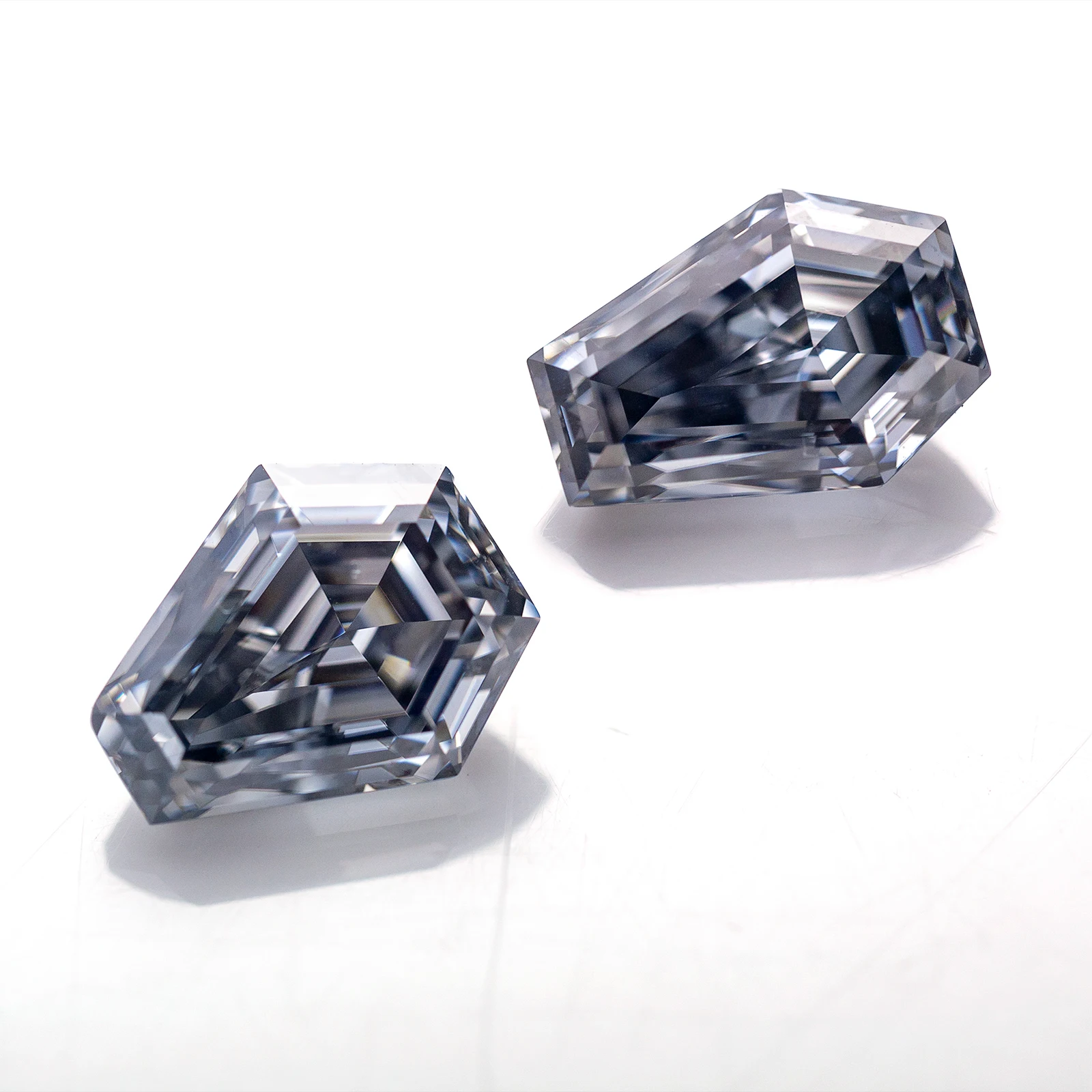 Coffin Cut Grey Vvs1 Ring Setting Free Laser Loose Gemstone Gra Moissanite White Pass Diamond Test Fancy Cut
