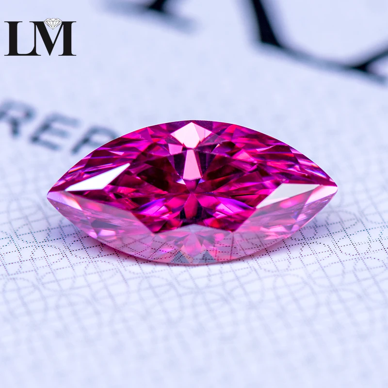 Moissanite Gemstone Colore Rosa Marquise Cut Lab Grown Diamond For Charms Women Advanced Jewelry Rings Orecchini Che Fanno Materiali