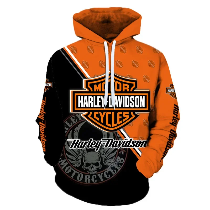 Primavera Autunno Harley Davidson Felpa Con Cappuccio Da Uomo Stampa 3D Felpe Con Logo Per Auto Moda Felpa Per Bambini Giacca Sportiva Da Moto All'Ape