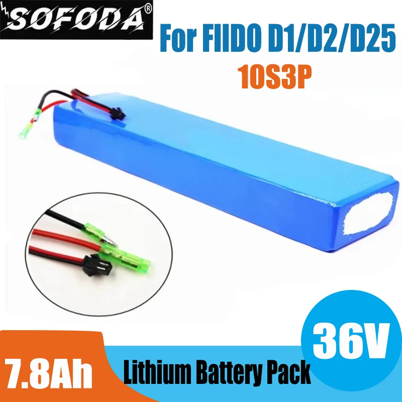 Batteria 36V 10 S3P 7800Mah Batteria Agli Ioni Di Litio Per Fiido D1/D2/D2S Ciclomotore Elettrico Pieghevole City Bike