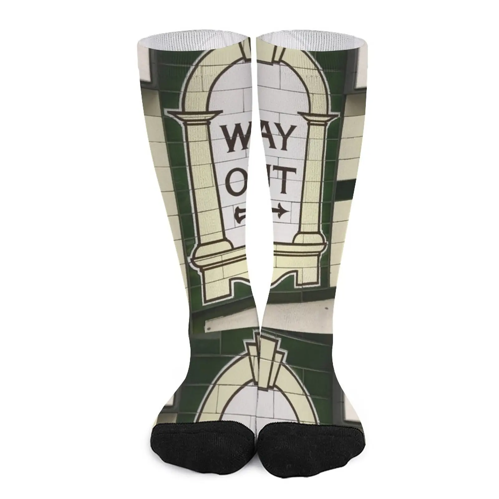 Way Out Sign (London Underground) Calzini Uomo Moda Calze Sportive Uomo