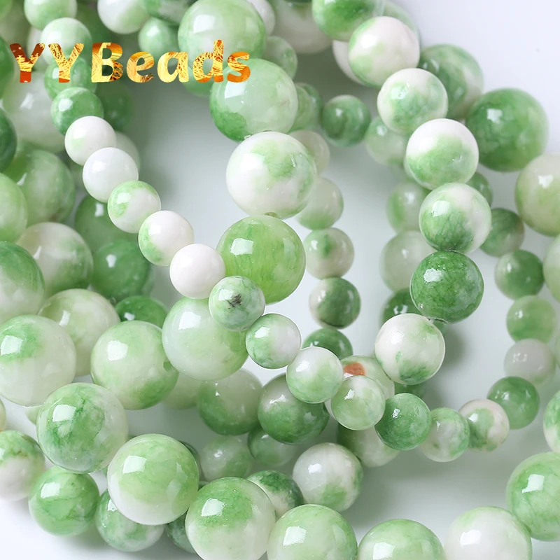 Natural Water Green Persian Jades Round Loose Beads For Jewelry Making Stone Beads Diy Bracelet Necklace Accessories 6 8 10 12Mm