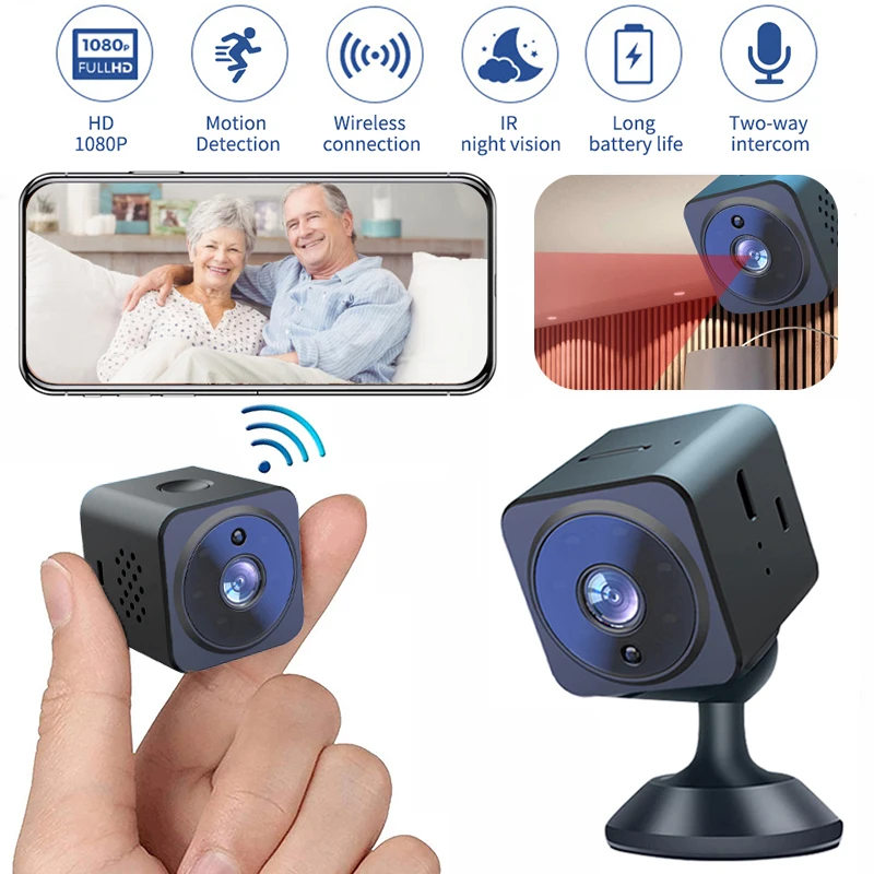 Mini Telecamera Wifi 1080P Hd Visione Notturna Microtelecamere Di Sorveglianza Interfono Bidirezionale Con Videoregistratore App Monitor Remoto