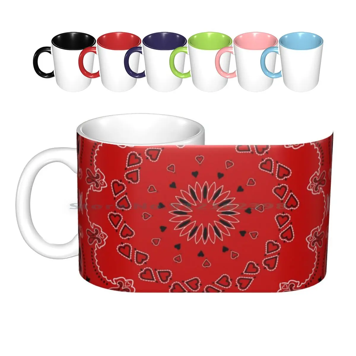 #0004 Unique Bandana Vol.1 Tazze In Ceramica Tazze Da Caffè Tazza Da Tè Al Latte Bandana Bandana Pattern Bandana Design Red Bandana Redemption