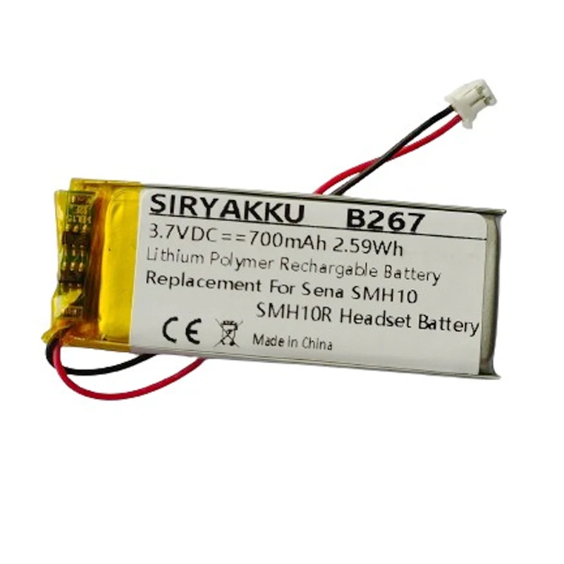 Sostituzione 3.7V 700Mah Per Sena Smh10 Smh10R Smh10D Smh10-11 Sr10 Bluetooth Moto Auricolare Interfono Batteria Integrata