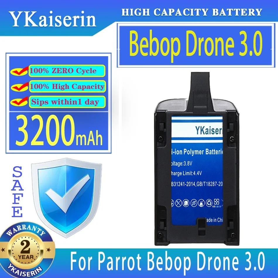 Ykaiserin Batteria 3200Mah Per Parrot Bebop Drone 3.0 Aggiornato Lipo Outdoor Drone Backup