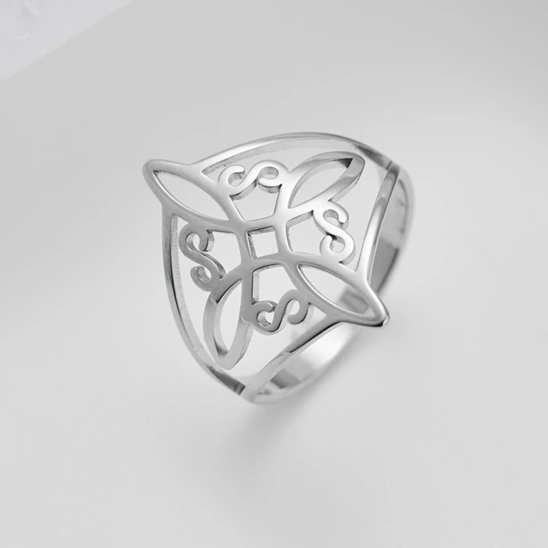 Yiluocd Witch Knot Ring Per Le Donne Protezione Amuleto Quarter Stregoneria Celtics Knot Rings Geometric Supernatural Jewelry Gift