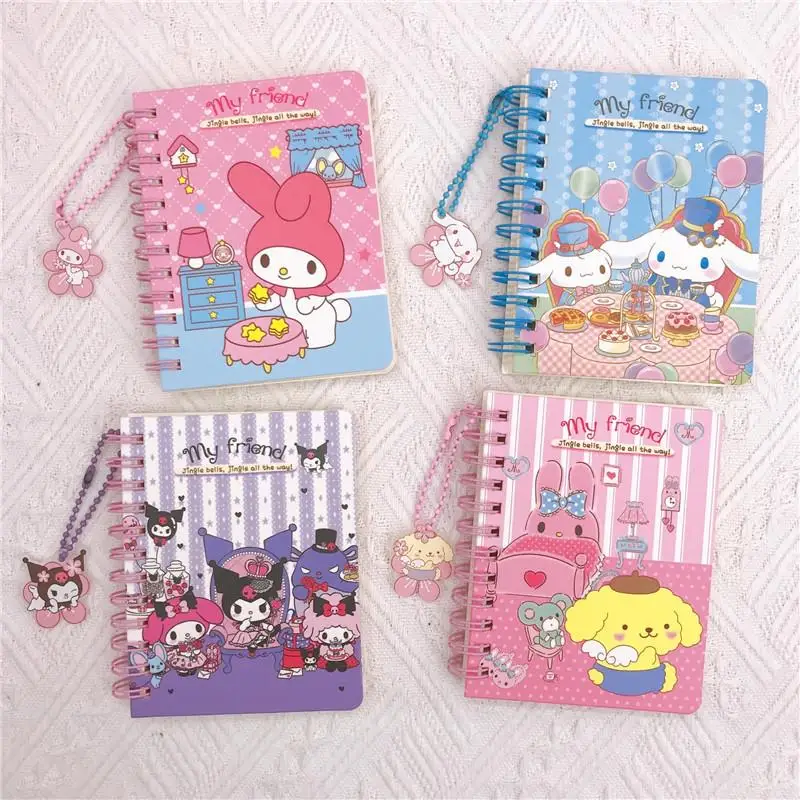 Sanrio Hello Kitty Kawaii Notebook Anime Cute Cartoon Pocket Notebook Circle Notebook Convenience Notes Notepad School Supplie