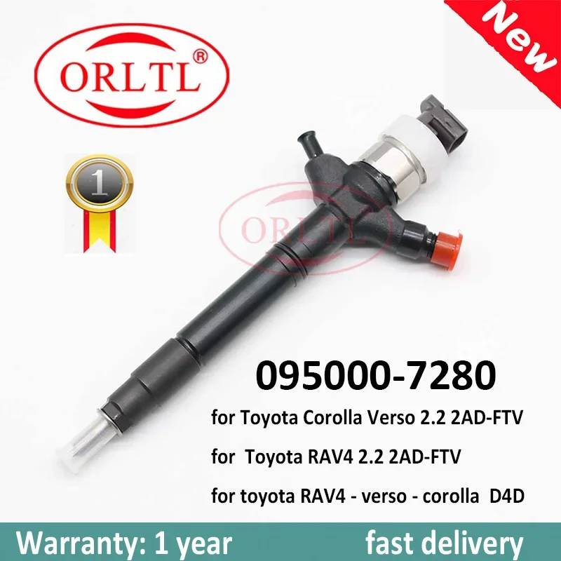 Nuovo 095000-7280 095000 7280 0950007280 Per Toyota Corolla Verso 2.2 Iniettore Di Carburante Del Motore Diesel 2Ad-Ftv