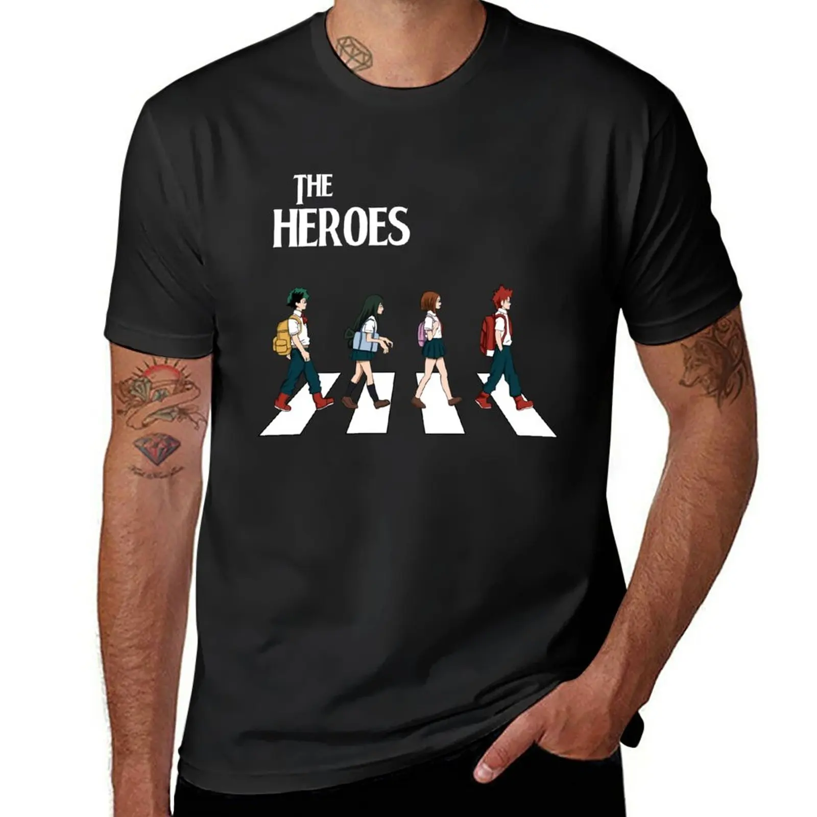 My Hero Academia Road T-Shirt Abbigliamento Estetico Top Estivi Animal Prinfor Boys Summer Top Fruit Of The Loom Magliette Da Uomo