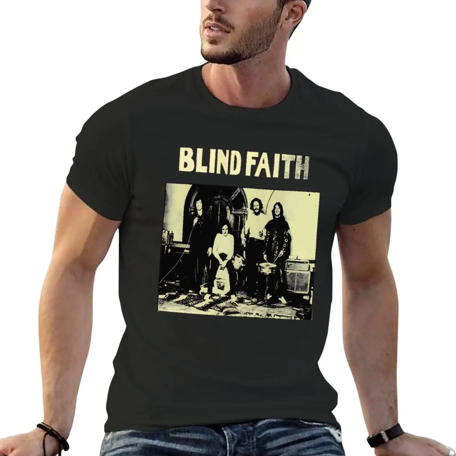Men_S Blind Faith Classic T-Shirt Vintage New Edition Fruit Of The Loom Magliette Da Uomo