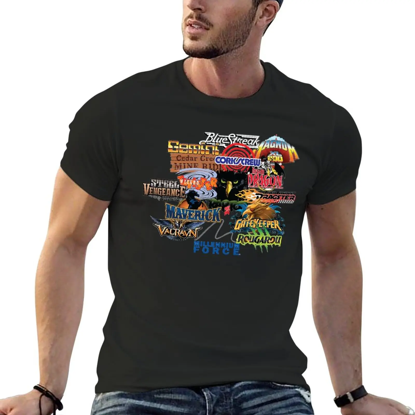 New Cedar Point Roller Coaster Designer T-Shirt Cute Tops T-Shirt Corta Fruit Of The Loom Magliette Da Uomo