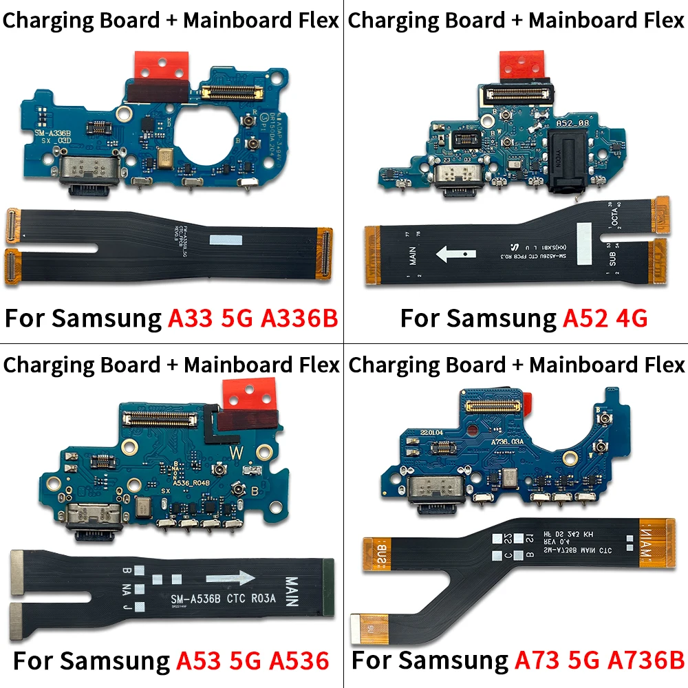 10Pcs Usb Charger Port Connector Dock Cavo Flessibile Di Ricarica Per Samsung A33 A53 A72 A52 4G A73 5G Display Lcd Fpc Principale