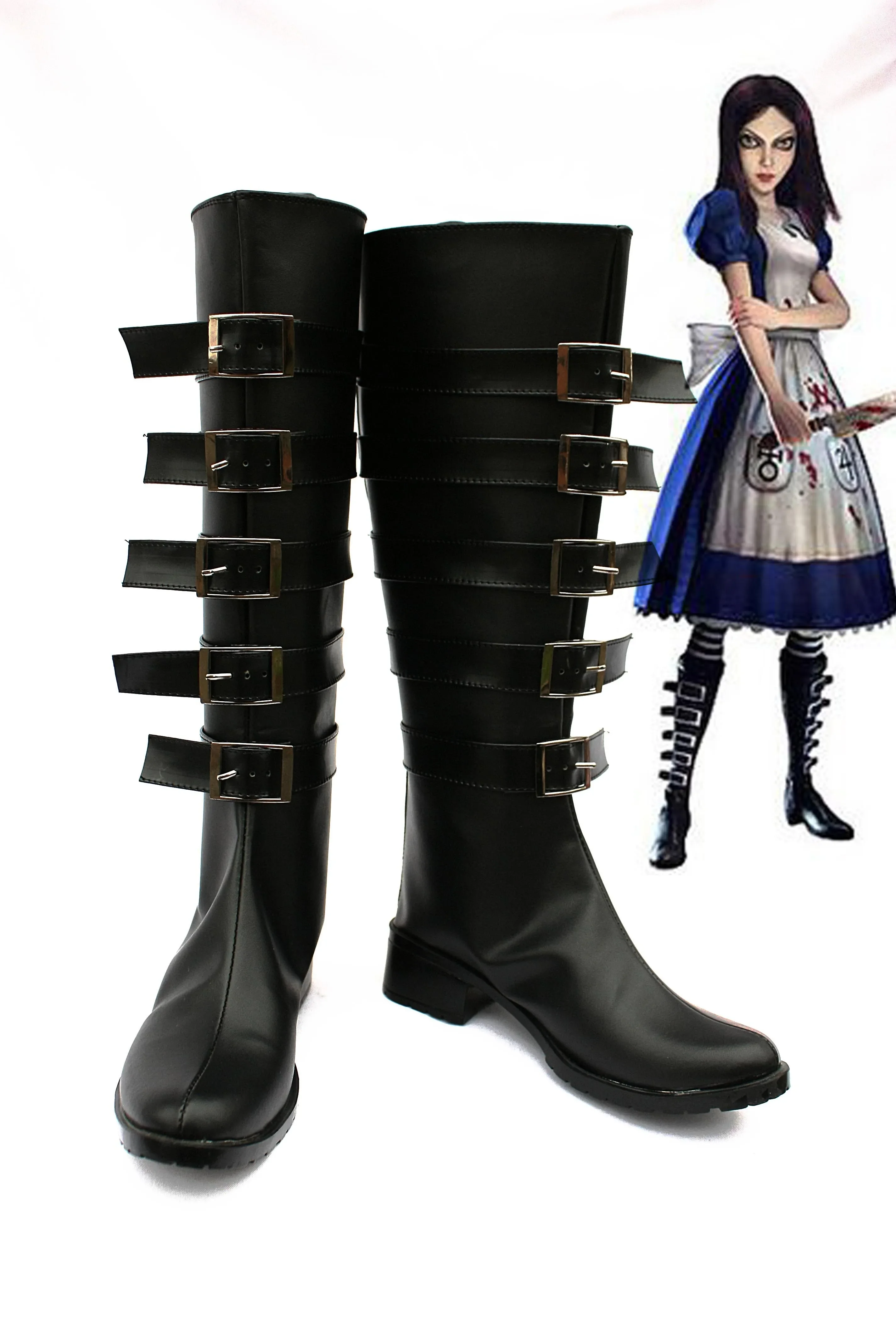 Alice Madness Returns Stivali Cosplay Scarpe Per Donne Adulte Halloween Christmas Party Boots Gioco Alice Madness Returns Cos Shoes