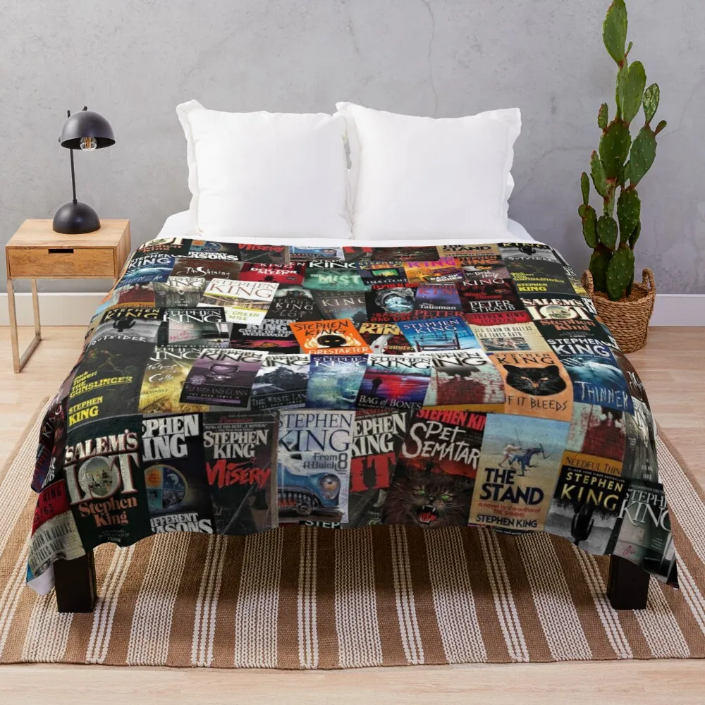 Stephen King Book Covers, Horror Bookworm Throw Blanket Furry Blankets Heavy Blanket Blankets For Baby