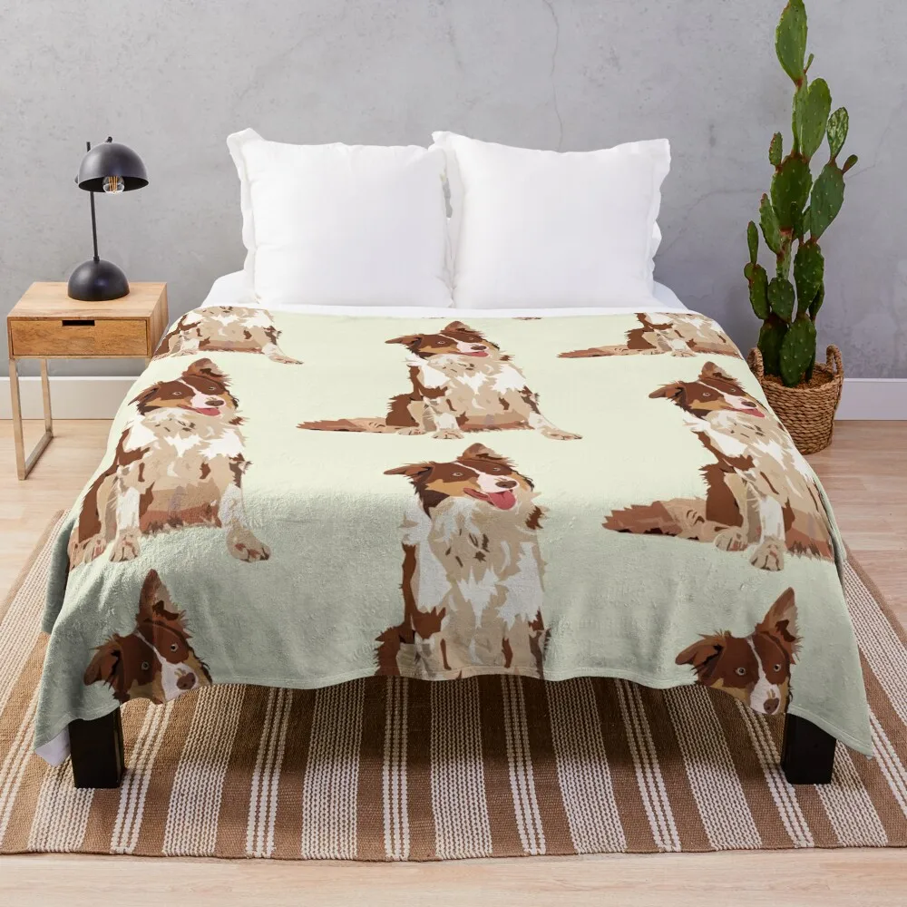 Brown Border Collie Happy Dog Coperta Pesante Per Dormire Soffici Coperte Shaggy Thins