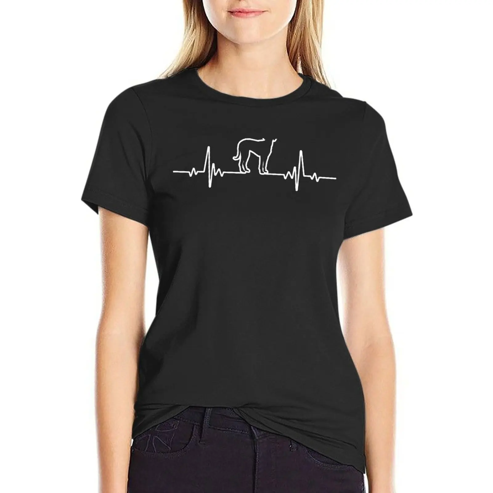 Minimalista Heartbeat Rhodesian Ridgeback T-Shirt Summer Tops Anime Clothes Cat Shirts For Women