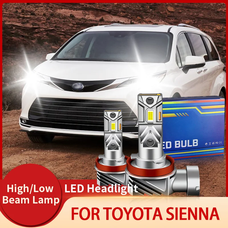 2 Pz 9005/Hb3 H11 Canbus Led Faro Luce Hi/Low Beam Bianco Luci Auto Per Toyota Sienna 2011 2012 2013 2014 2015 2016-2020