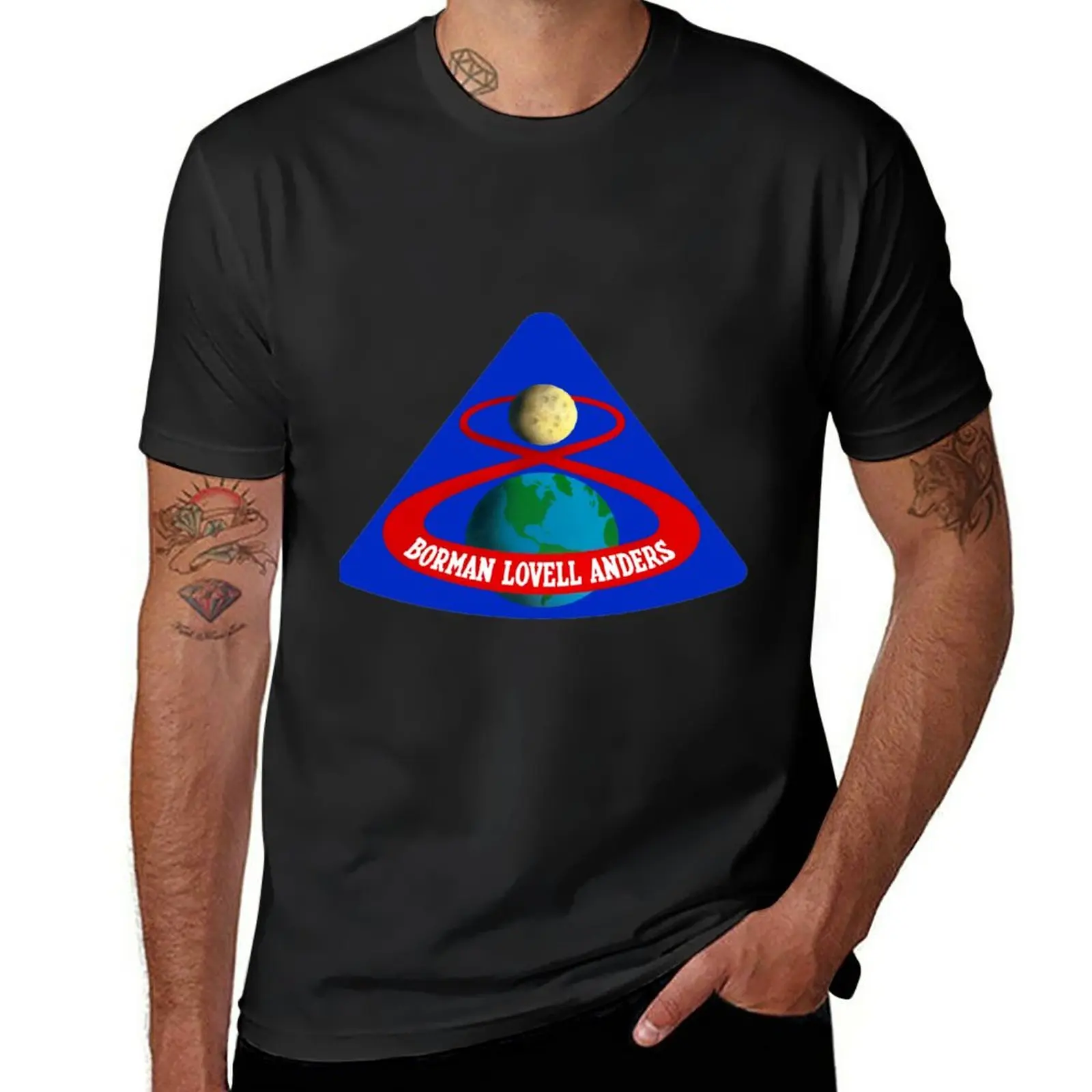 Apollo 8 (1St Lunar Mission) Logo T-Shirt Vintage Anime Clothes Workout Shirts For Men