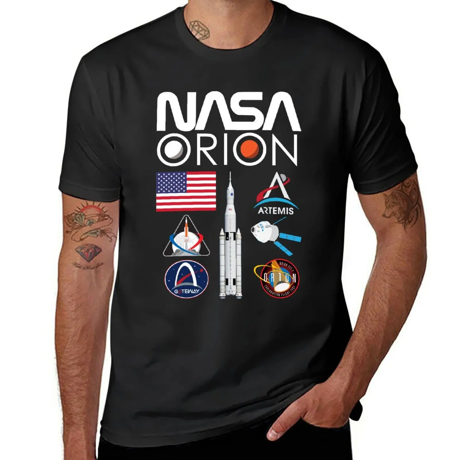 New Artemis Mission - Orion Mpcv Space Launch System Sls T-Shirt Plus Size Top Vintage Clothes Designer T Shirt Men