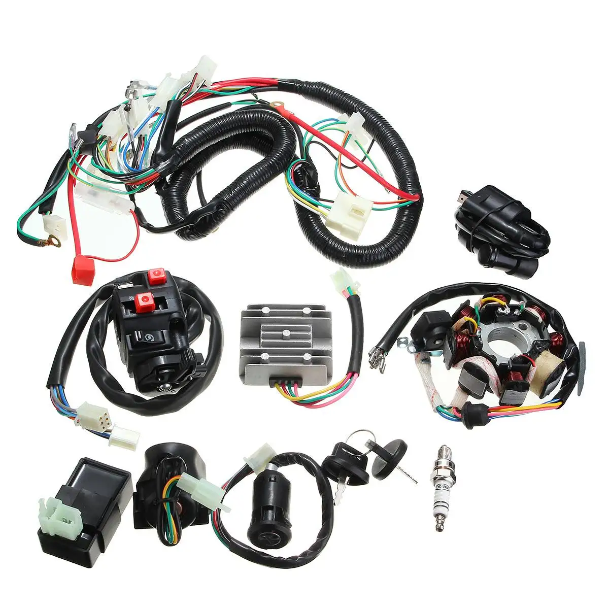 1 Set 125Cc 150Cc 200Cc 250Cc Dirt Bike Atv Quad Electrics Zongshen Lifan Ducar Razor Cdi Cablaggio Statore Assemblaggio Cablaggio