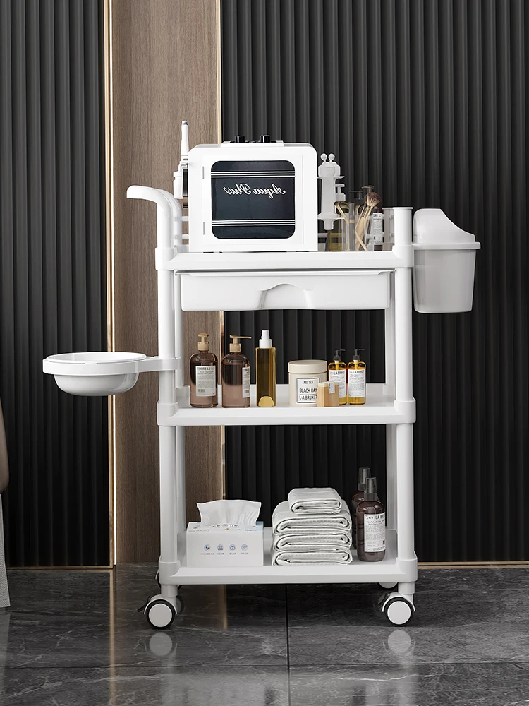 Parrucchiere Lash Barber Salon Trolley Tool Rolling Manicure Salon Trolley Medical Carrello Attrezzi Beauty Furniture Kmst