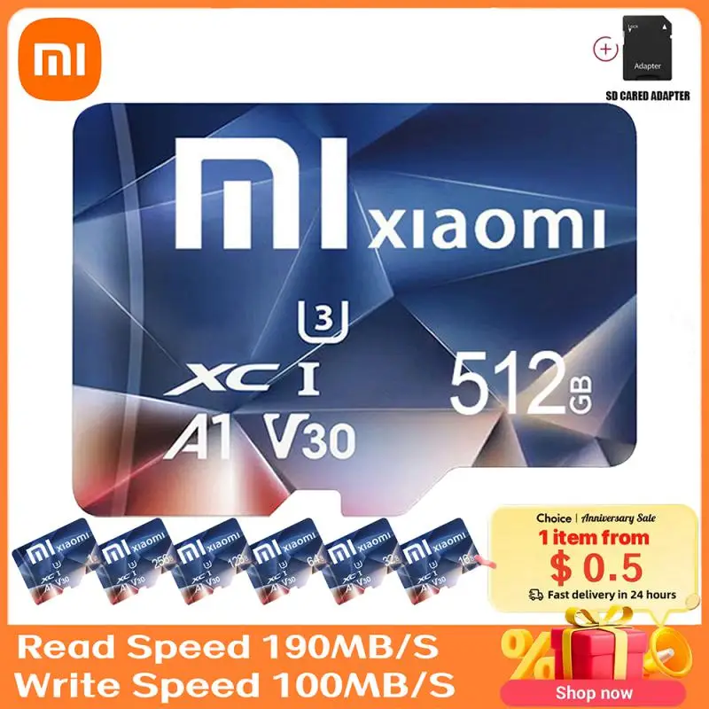 Xiaomi Mini Sd Card 256Gb 512Gb 1Tb Scheda Di Memoria Class10 Tf Card 512Gb Tf Card Minisd Flash Usb Pendrive Adattatore Gratuito
