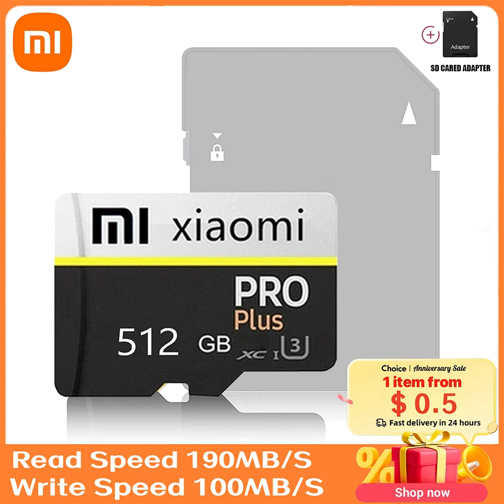 Xiaomi Mini Sd Card 256Gb 512Gb 1Tb Scheda Di Memoria Class10 Tf Card 512Gb Tf Card Minisd Flash Usb Pendrive Adattatore Gratuito