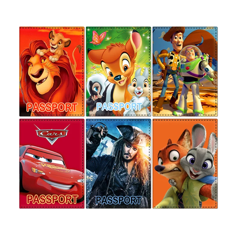 The King Lion Simba Passport Cover Pu Leather Cards Case Travel Passport Holder Portafoglio Documenti Biglietti Organizer Case Donna Uomo