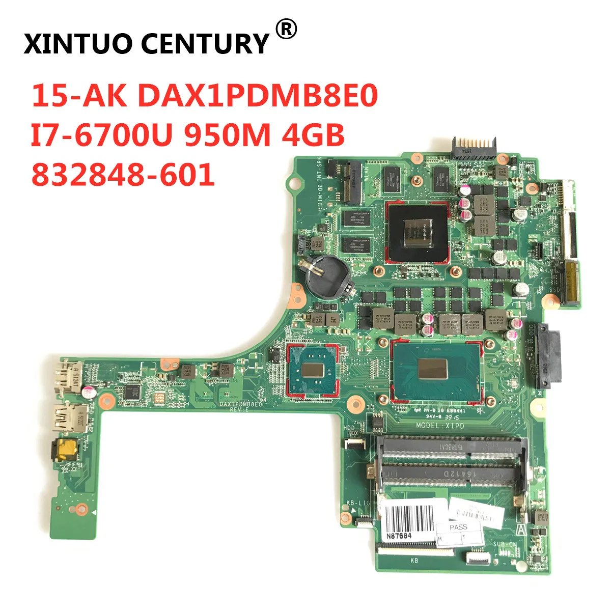 15-Ak Gaming Motherboard 832848-601 Dax1Pdmb8E0 Per Hp Pavilion W Sr2Fq I7-6700Hq 950M 4Gb 100% Testato