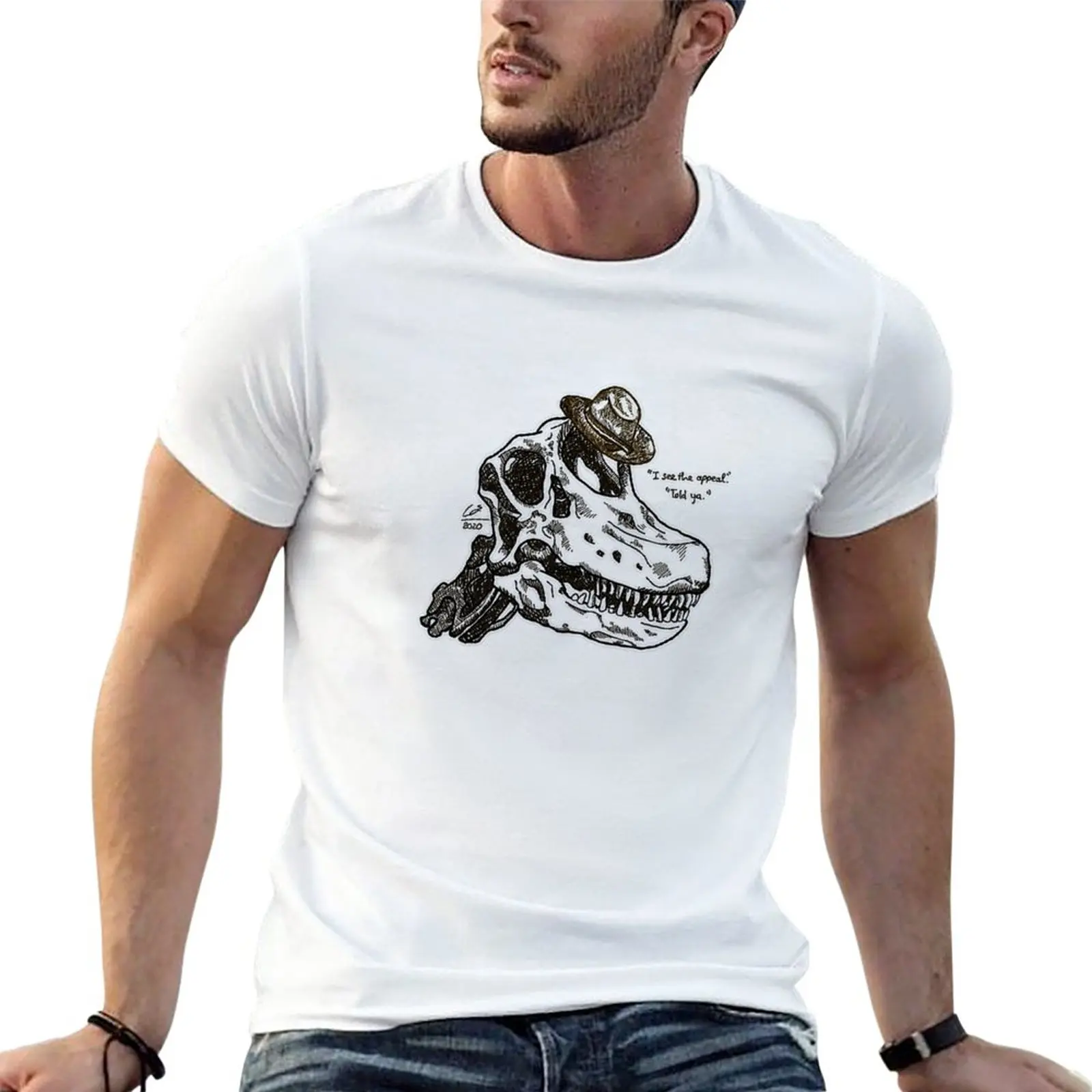 Nuova T-Shirt Con Adesivo Ape Dinosaur Tlou2 Maglietta Divertente Magliette Nere Magliette Aderenti Per Uomo