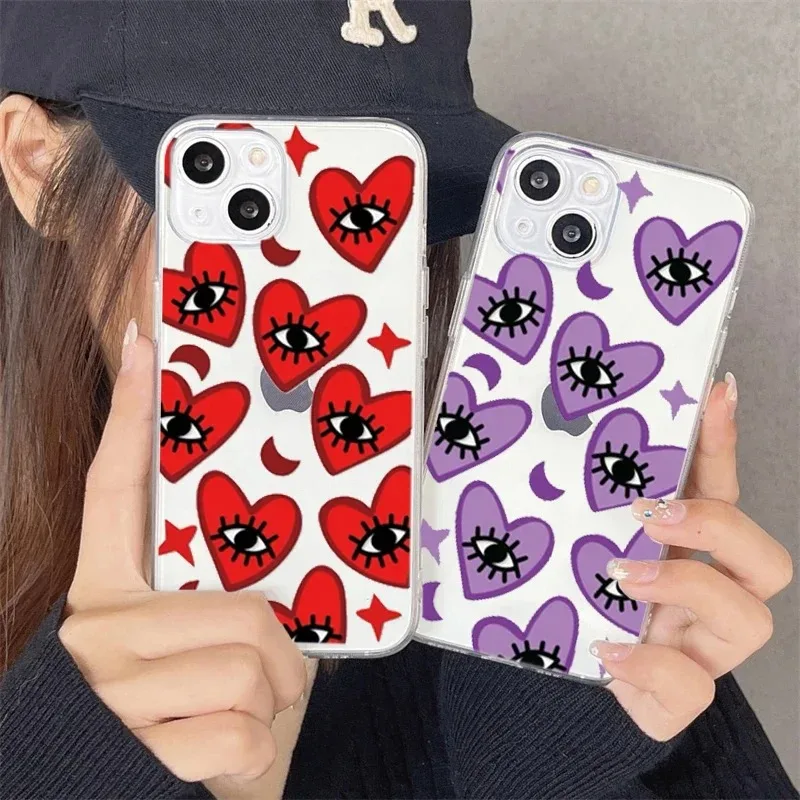 Custodia Per Telefono Lucky Eye Blue Evil Eye Per Iphone 15 14 13 12 11 Pro Max 14 Plus X Xs Max Xr 8 7 Plus Cover Morbida Trasparente