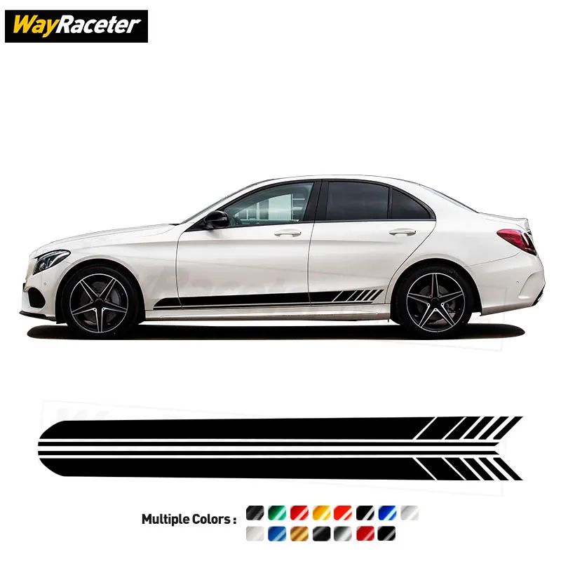 Edizione One Stripes Adesivo Lato Porta Per Mercedes Benz W205 C63 Amg C250 S205 C200 C205 A205 C300 C43 C180 C220 Accessori