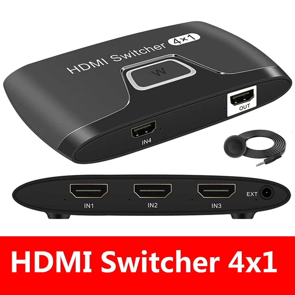 Mini 4X1 4K Hdmi Switch Audio Hdmi 1.4 Switch 4K 30Hz Hdmi Switcher Remote Per Apple Tv Ps4