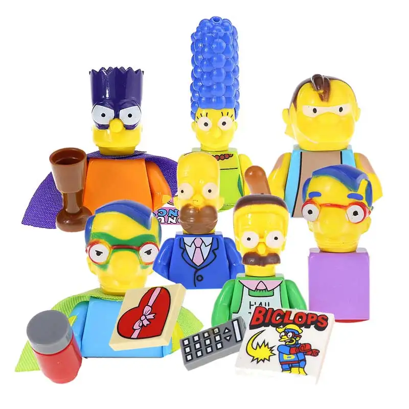 Kf6039 I Simpsons Building Blocks Homer Jay Marge Nelson Anime Cartoon Mini Action Figures Mattoni Giocattolo Regalo Per Bambini