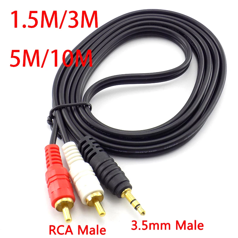 Jack Maschio Da 3.5Mm A Av 2 Cavo Maschio Rca Per Mp3 Pod Telefono Tv Aux Audio Computer Altoparlanti Per Pc Cavo Audio Musicale