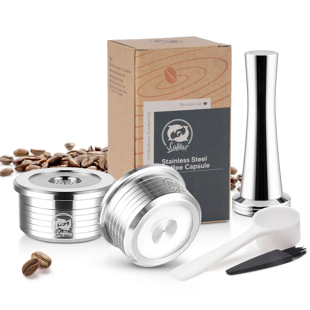 Icafilas Per Delta Q Ndiq7323 Pod Capsula In Acciaio Inossidabile Capsule Di Caffè Riutilizzabili Filtri Per Caffè Tamper Per Tazza