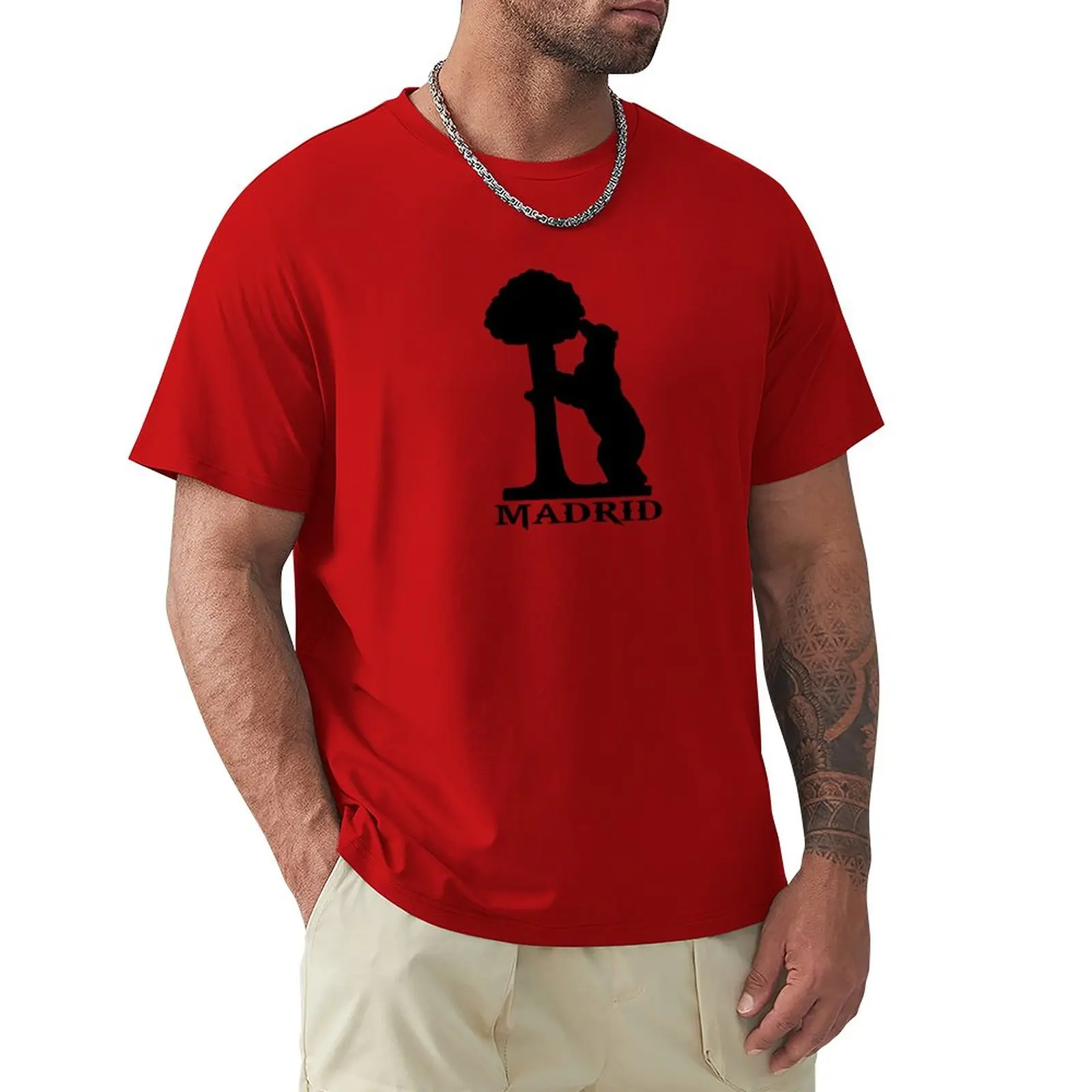 T-Shirt Madrid Orso Bear T-Shirt Oversize Vintage Abbigliamento Uomo T-Shirt