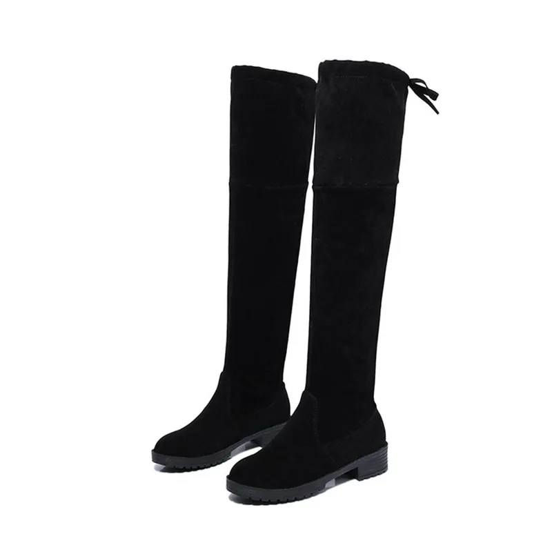 2022 Autunno Inverno Keep Warm Stivali Da Donna Stivali Sopra Il Ginocchio Donna Stivali Alti Al Ginocchio In Tessuto Elasticizzato Scarpe Da Donna Bo